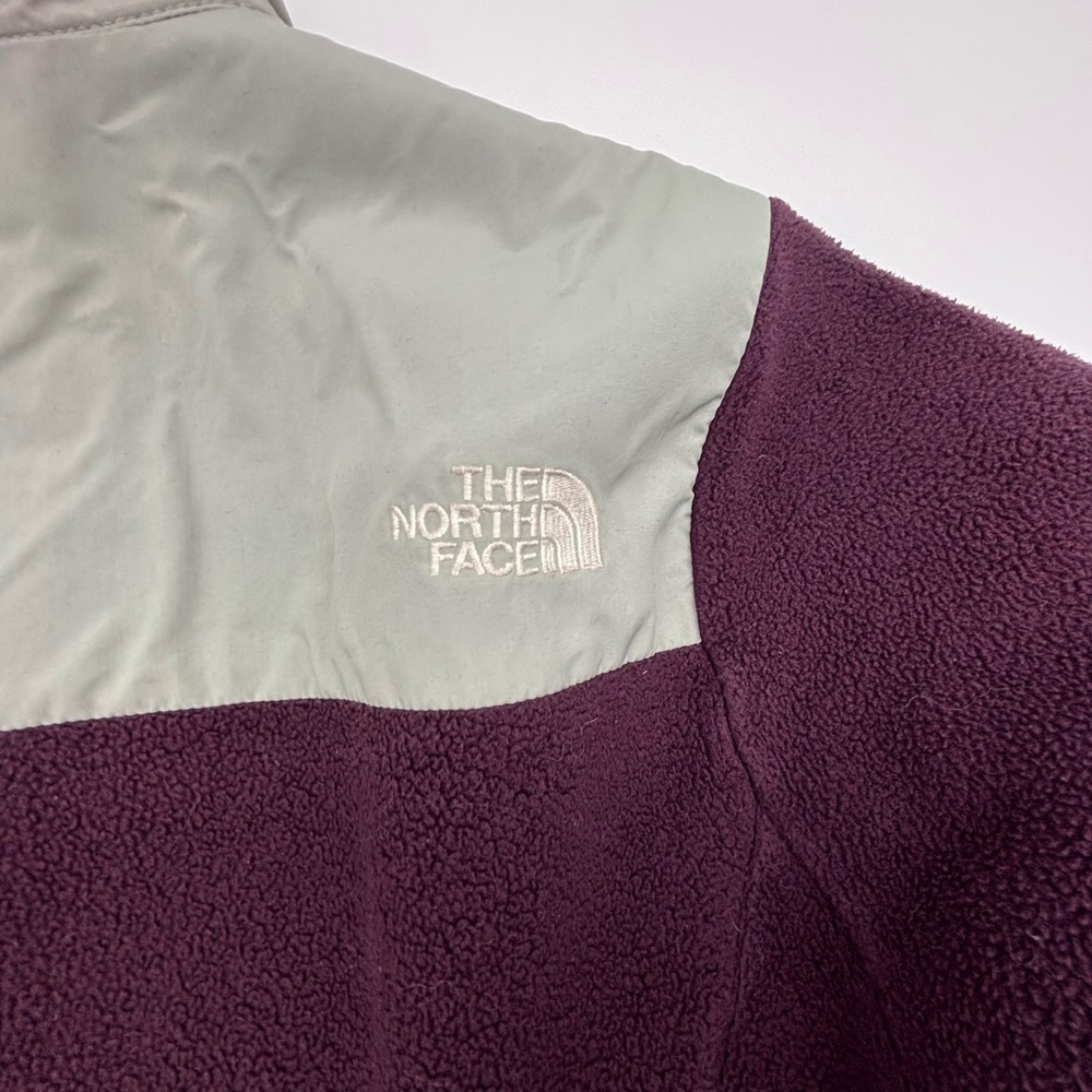 The North Face Fleece Jacket Womens Medium M Purple Grey Zip Up Pocket - Picture 12 of 12